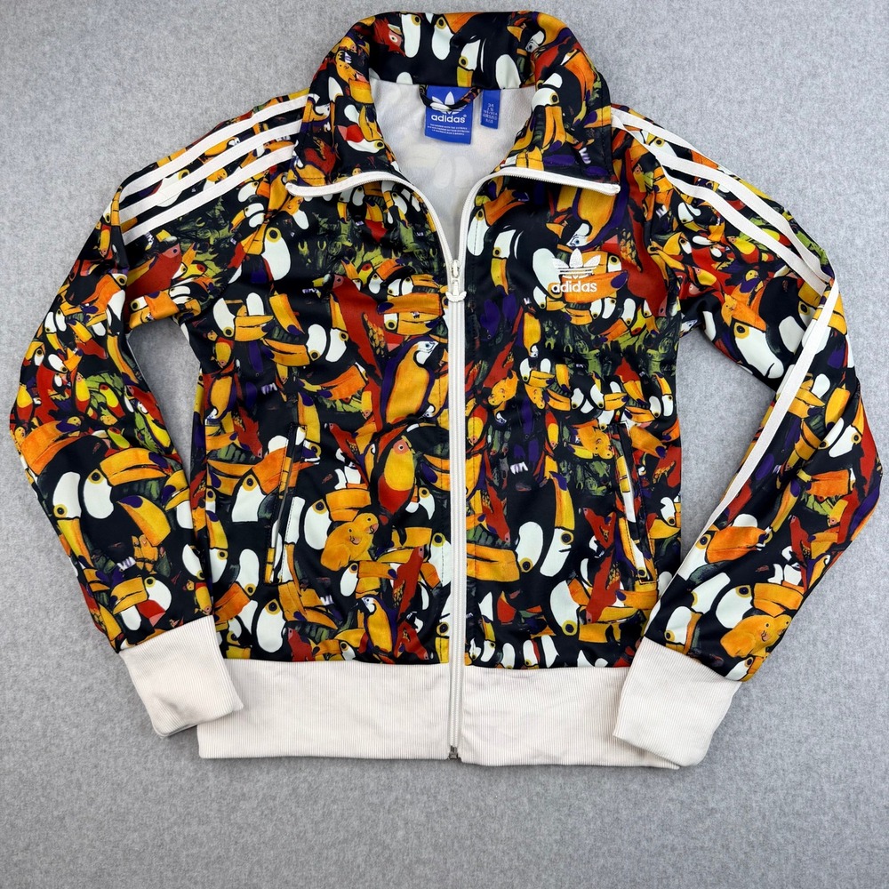 Adidas Originals Toucan Tropical Print Track Jacket Multi Color F78104 Womens 34